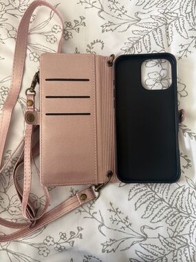 Pink Wallet/Purse Phone Case with Wrist  Strap - Compatible Cell Phone Accessory
